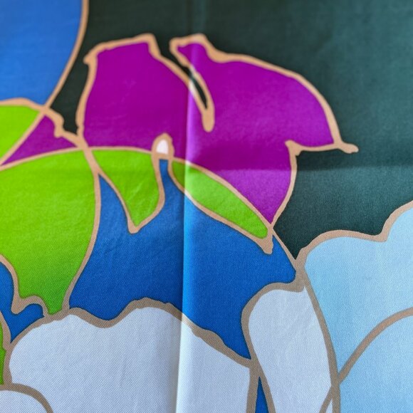 Vintage Christian Dior Silk Scarf – Floral Abstract - Picture 5 of 13